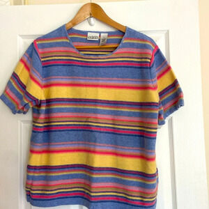 Villager Sport blue/pink/yellow striped SS sweater